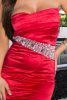 Gyönyörű extra nagy köves piros alkalmi miniruha