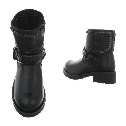 Fekete szegecses bakancs (FC-H59)