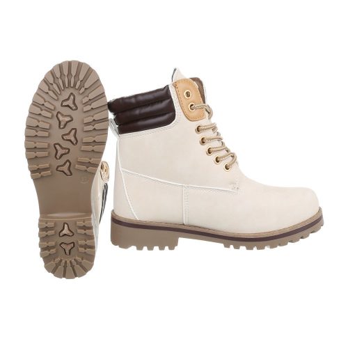 Bézs fűzős bakancs (H929)