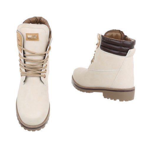 Bézs fűzős bakancs (H929)