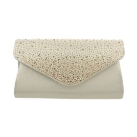 Arany alkalmi kézi táska strasszkövekkel (HD683)