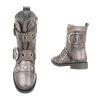 Ezüst színű csatos bakancs (HFN-2273)