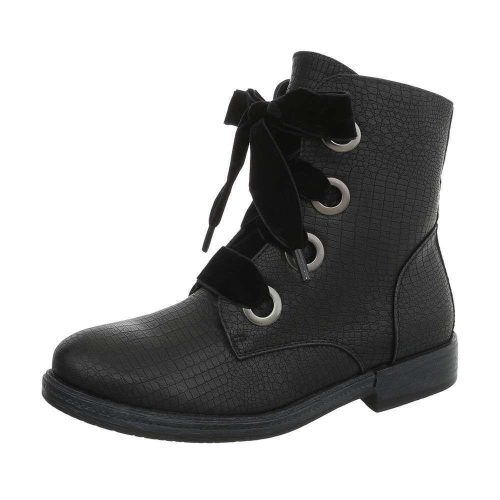Fekete fűzős bakancs (HFN-5505)