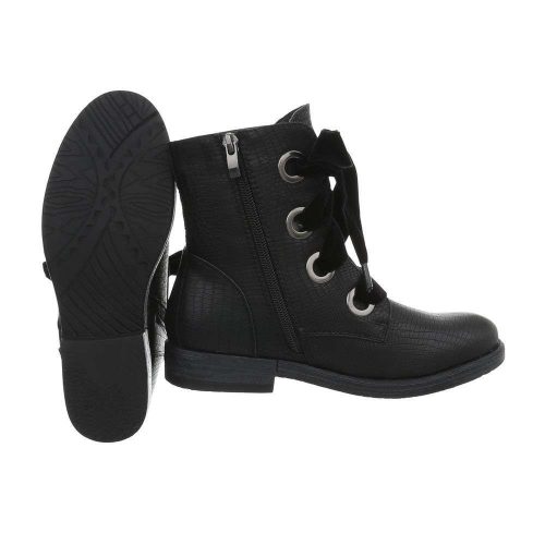 Fekete fűzős bakancs (HFN-5505)