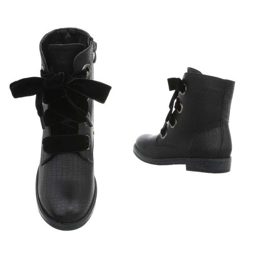 Fekete fűzős bakancs (HFN-5505)