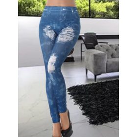 Szexi kék farmer hatású leggings / cicanadrág