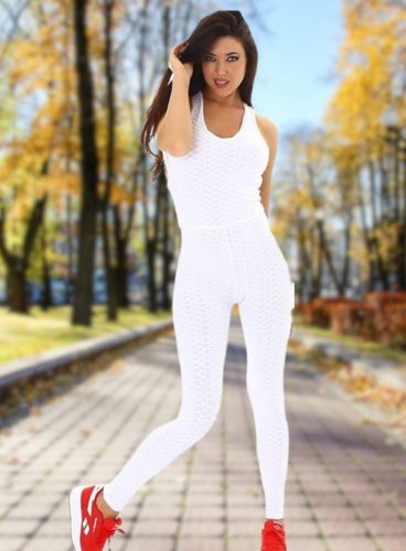 Fehér alakformáló fitness overál