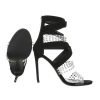 Szexi fekete magas sarkú szandál szegecsekkel (HP-97)