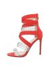 Szexi piros magas sarkú szandál szegecsekkel (HP-97)