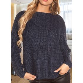 Kék aszimmetrikus hátú pulcsi / felső