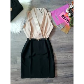 Elegáns miniruha cappuccino blúz felsőrésszel