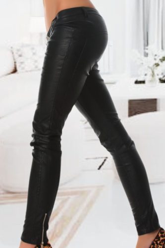 Fekete műbőr nadrág