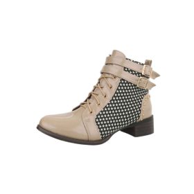 Bézs fűzős mintás bakancs (JU1179)