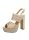 Bézs magas sarkú szandál szegecses díszítéssel (JU21205)
