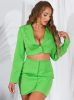 Zöld színű elegáns nyitott blézer ruha 