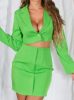 Zöld színű elegáns nyitott blézer ruha 