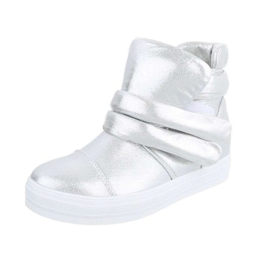 Ezüst színű magasított szárú sneaker / sportcipő (KB-015)
