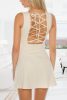 Fűzős fodros bézs miniruha / party ruha