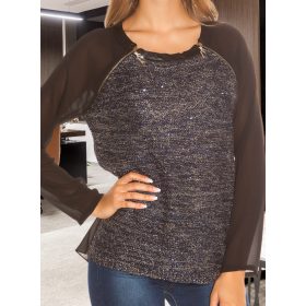 Hátán áttetsző kék pulcsi / felső