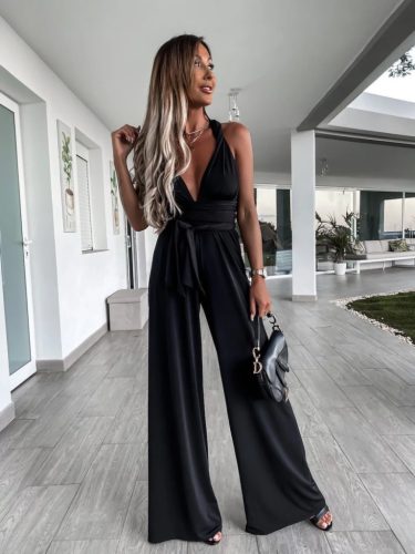 Exkluzív fekete infinity maxi overál