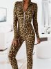 Leopárd mintás / ocelot mintás extravagáns női overál cipzárral