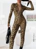 Leopárd mintás / ocelot mintás extravagáns női overál cipzárral