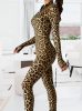 Leopárd mintás / ocelot mintás extravagáns női overál cipzárral