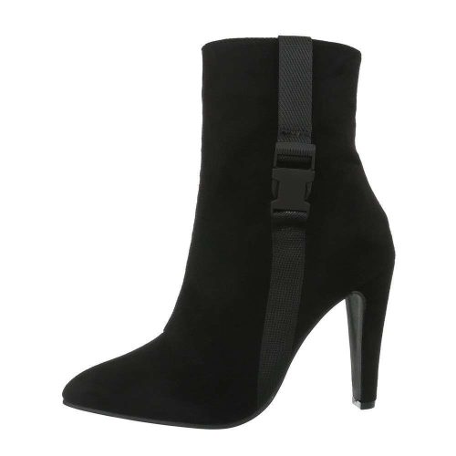 Fekete magas sarkú bokacsizma (MT022)