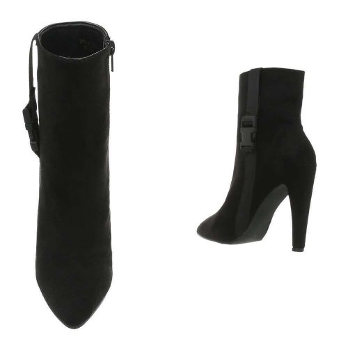 Fekete magas sarkú bokacsizma (MT022)