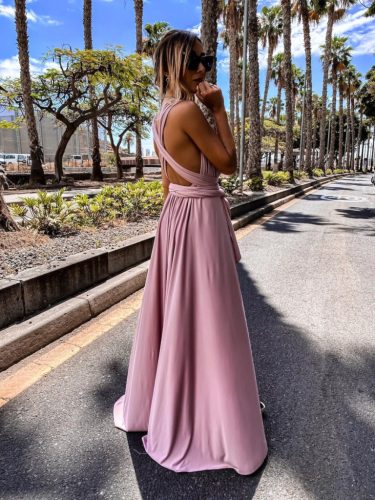 Púder színű infinity maxi ruha