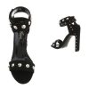 Elegáns fekete magas sarkú szandál szegecses díszítéssel (SY-2030)