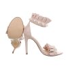 Elegáns bézs magas sarkú szandál gyöngy díszítéssel (SY-2037)