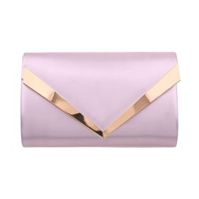   Rózsaszín alkalmi kézi táska arany díszítéssel (HD671)