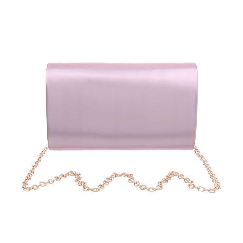 Rózsaszín alkalmi kézi táska arany díszítéssel (HD671)