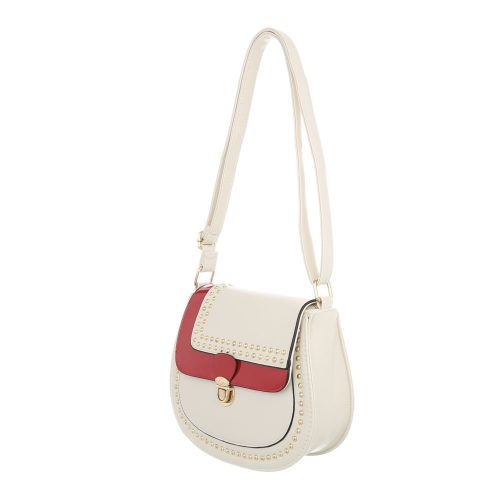 Elegáns törtfehér oldaltáska csattal és szegecsekkel (TA-K2320)