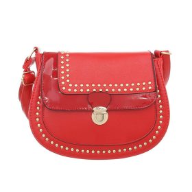   Elegáns piros oldaltáska csattal és szegecsekkel (TA-K2320)