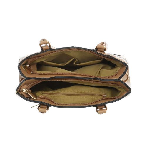 Elegáns közepes méretű sötétbézs válltáska (TA-K670)