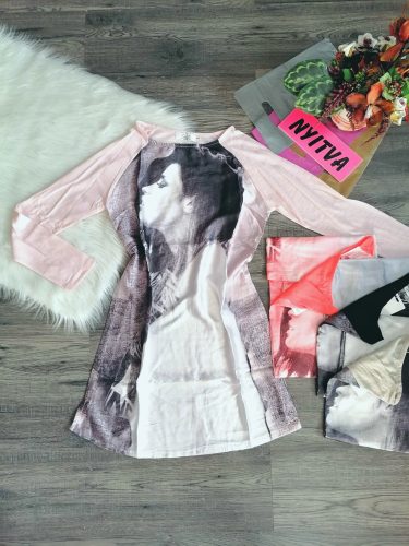 Mintás lenge vékony tunika / felső (TS564)