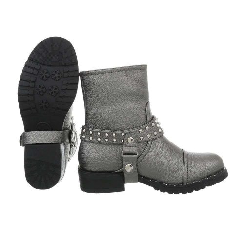 Ezüst színű szegecses bakancs (W12067-26)