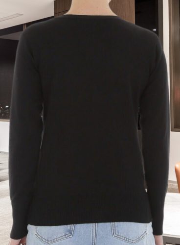 Fekete finomkötésű patentos kardigán