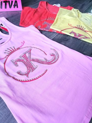 Strasszos hátán szaggatott felső / trikó