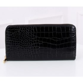 Anyagában mintás fekete lakk pénztárca (13-91-72)