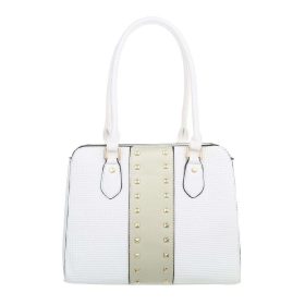   Elegáns közepes méretű fehér válltáska szegecsekkel (TA-K679)