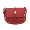 Elegáns piros oldaltáska csattal és szegecsekkel (TA-ZP004)