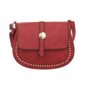   Elegáns piros oldaltáska csattal és szegecsekkel (TA-ZP004)