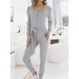 Elegáns lezser zsebes overál övvel