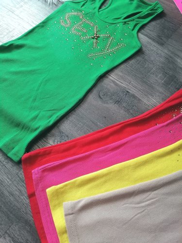 Strasszos pamut felső / trikó