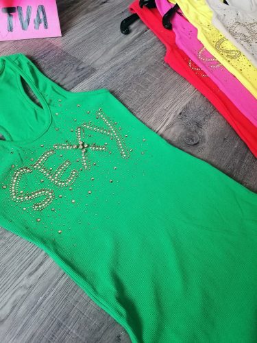 Strasszos pamut felső / trikó